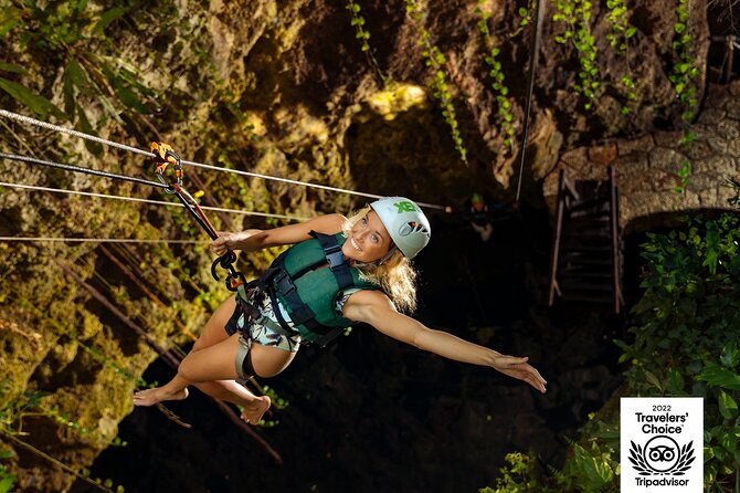 4-in-1 Cenote Tour Guided Experience with Breakfast, Lunch & Wine - K’áak’ Fire Cenote: a calm first swim