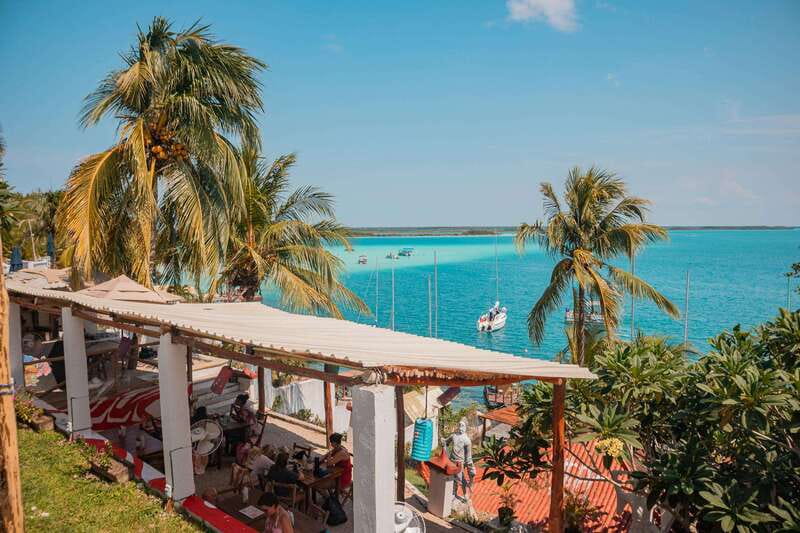 Bacalar: 3-hr Pontoon Boat Tour with Beach Club + Kayaks - From the 360-degree tower to Cenote Esmeralda