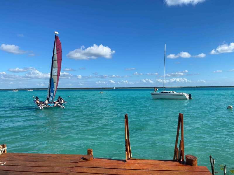 Bacalar: Sail Away with a Hobie Cat Catamaran - Cenote Negro and the first stretch of water