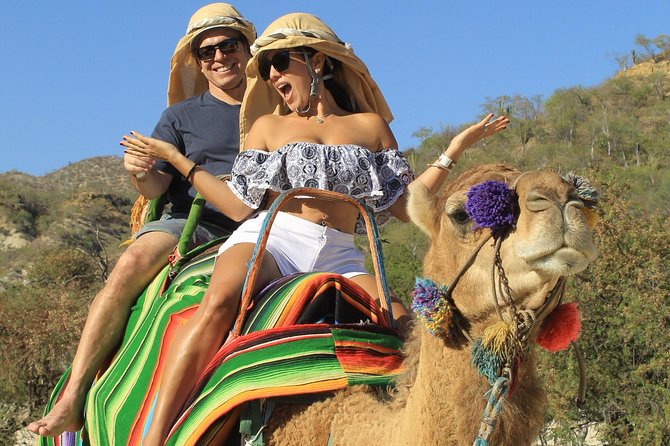 Camel Ride in the Canyon + Thrilling Water-Slides & Snacks - Riding a camel into the Baja desert