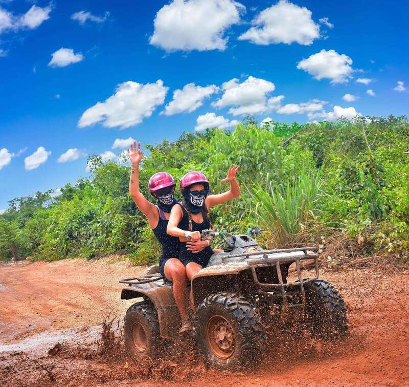 Cancun: Jungle ATV Tour, Ziplining, and Cenote Swim - Three ziplines through the treetops