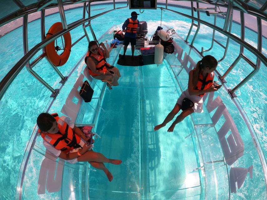 Cancún: Nichupté Lagoon Transparent Boat Tour with Drinks - The next 25 minutes: looking for fish and turtles below