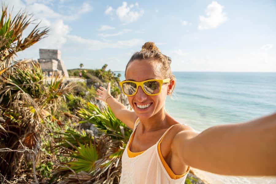 Cancun: Tulum & Coba with Cenote, Cave Exploration and Lunch - Tulum, where Maya walls meet the sea