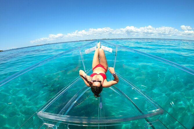 Clearboat: Glass-bottom boat ride to the Caribean Sea - From Cancun: Playa Langosta and the reef near shore