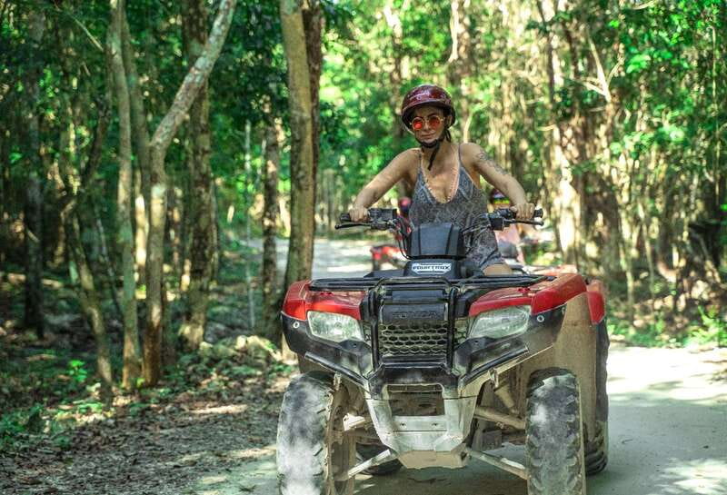 Cozumel: ATV Ride to Jade Cavern, Beach Club Access & Lunch - One hour on a Honda 250 through the jungle