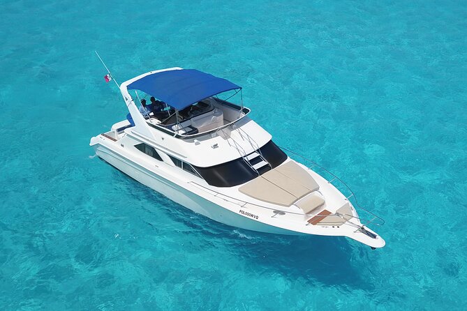 Deluxe Yacht 48FT with FlyBrige Rental in Cancun - Isla Mujeres, Playa Norte, and Punta Sur