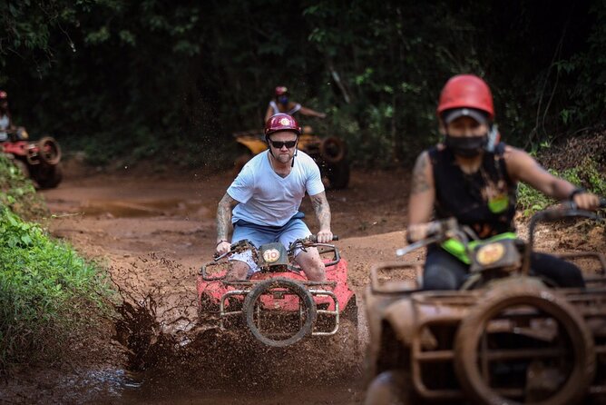 Extreme Horses Adventure with ATV, Ziplines & Cenote - ATV riding on dusty jungle paths