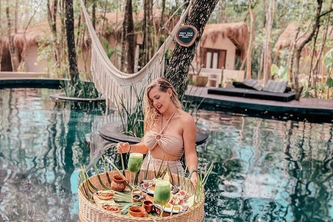 Floating breakfast in The Yellow Nest (near Dos Ojos cenote) - The floating breakfast is the main event