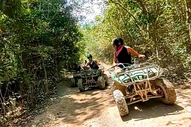 Half-day Adventure: Cenote + Ziplining + ATV Tour - ATV trails: fun, dust, and a moderate workout