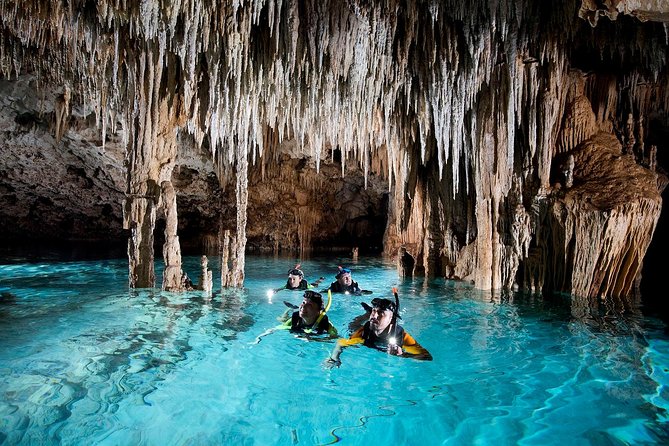 Half-Day Sea Turtle and Cenote Snorkeling Tour from Cancun & Riviera Maya - Parque de Cenotes Yax-Muul and its cave formations