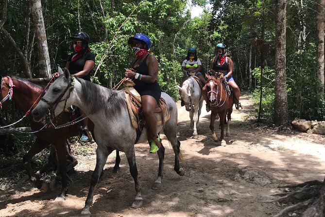 Horseback riding with ATV, zip lines and cenote, lunch and transfer - A four-part adventure on the Ruta de los Cenotes