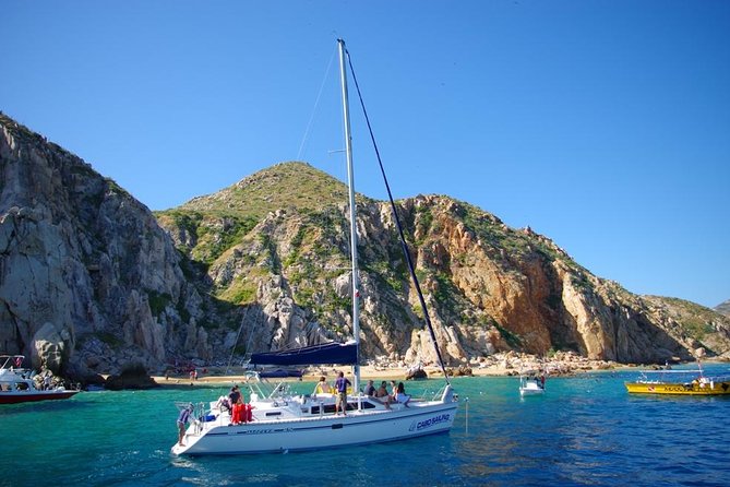 Lands End Luxury Sail and Snorkel Cruise in Cabo San Lucas - Snorkeling in the sheltered bay