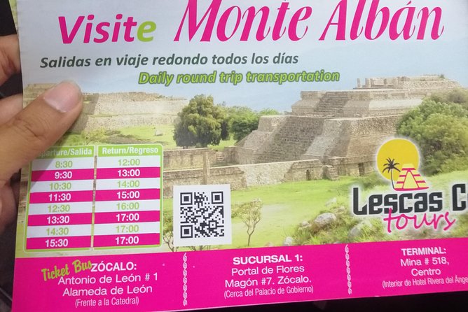 Monte Alban Shuttle - Returning from Monte Alban between 10 a.m. and 5 p.m.