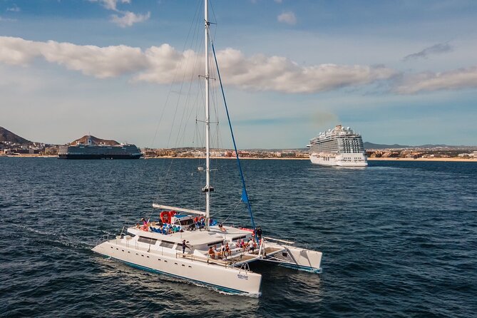 Multimillion Yacht Cabo Cruise Sunset or Snorkel Optional PICKUP! - Drinks, food, music, and the onboard mood