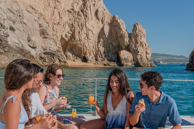 Multimillion Yacht Cabo Cruise Sunset or Snorkel Optional PICKUP! - Meeting at the Cabo marina