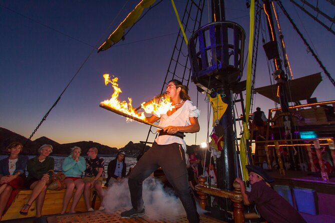 Pirate Ship Sunset Dinner and Show in Los Cabos - The pirate show: swords, fire, and acrobatics