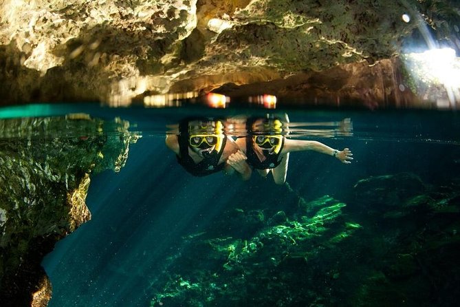 Playa del Carmen Jungle Tour: Tulum, Cenote Snorkeling, Ziplining and Lunch - The cenote near Chemuyil