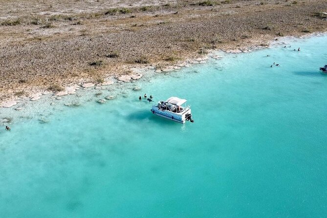 Pontoon Tour - Visit the Pirate Channel, Cenotes and Islands. - Why Bacalar Lagoon is best seen from a pontoon