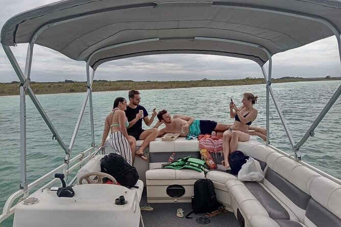 Pontoon Tour - Visit the Pirate Channel, Cenotes and Islands. - Meeting at Casa Sirena Pier
