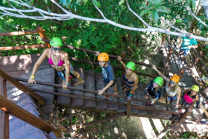 Private Tour with 3 Cenotes + 5 Zip-lines + Mayan Lunch - Open water, a cavern, and active swimming stops