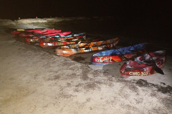Shared Bioluminescence kayak tour in Holbox - Paddling away from Holbox’s lights