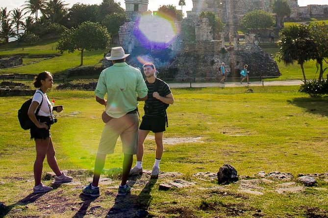 Tulum Bike Tour Tulum Maya Ruins Cenote Swimming Pueblo History Art Tacos Lunch - Cooling off at Cenote Crystal