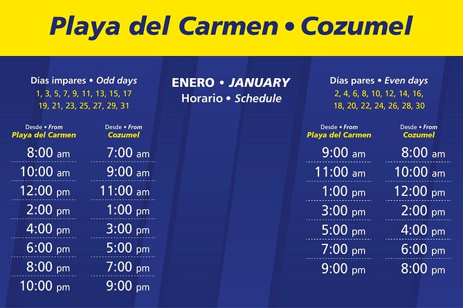 Ultramar Ferry, Regular round ticket, Playa del Carmen-Cozumel - Why the exact departure time matters